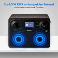 MEDION LIFE P66700 DAB+ Radio, DAB+/PLL-UKW Radio, 10,16 cm (4'') TFT-Display (dimmbar), Bluetooth 5.3, AMS, Wecker, kompaktes Holzgehäuse, 2 x 4,... - Schwarz/Braun