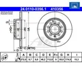 2 St. Bremsscheibe ATE 24.0110-0356.1 für VW Golf VII Touran