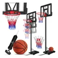 KESSER Basketballkorb Premium mit Ständer Rollen Inkl. Basketball + Pumpe verstellbare Korbhöhe 230 bis 305 cm höhenverstellbar Korbanlage Outdoor komplett Basketballanlage für Erwachsene Kinder