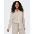 ONLY Longbluse ONLTOKYO L/S LINEN BLEND SHIRT mit Leinen beige XL (42)