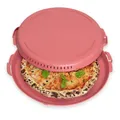 PIZZycle Pizzakarton Mehrweg Pizza Aufbewahrungsbox stapelbar - nachhaltig - wärmeisolierend - Pizzabox passend für Pizza bis 33x33 cm - Pizza Mehrwegverpackung - Pizza Box mit Deckel (Raspberry)