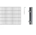 Alberts 650766 Doppelstabmattenzaun als 16 tlg. Zaun-Komplettset | verschiedene Längen und Höhen | anthrazit | Höhe 100 cm | Länge 14 m