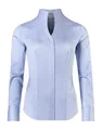 Vincenzo Boretti Bluse, modern-fit/leicht tailliert, Kelchkragen, gestreift - bügelleicht weiß/blau 42