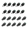Niedervolt Adapter Set (10x Terminalblock 2-polig auf DC-Hohlbuchse + 10x Terminalblock 2-polig auf DC-Hohlstecker), 5,5x2,1mm, schwarz