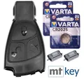 mt-key Auto Schlüssel Smartkey 3 Tasten + 2x Mikrotaster + 2x VARTA CR2025 Knopfzelle, CR2025 (3 V), für Mercedes W211 W208 W164 W639 R230 Funk Fernbedienung