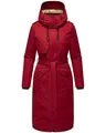 Navahoo Damen Wintermantel warmer Parka lang mit hohem Kragen und weicher Kapuze Hokulanii Dark Red Gr. S