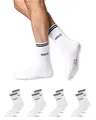 Snocks Retro Socken aus Bio Baumwolle 4 Paar - Lifestyle Socken im Streifen Design - Lange Tennissocken für Damen & Herren - Hohe Sportsocken - Gr. 39-42 - Farbe Weiß