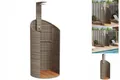 Gartendusche Grau 100x100x241,5 Cm Polyrattan Akazienholz