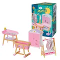 BABY born Minis Playset Möbelset mit Kleiderschrank, Kleiderstange, Stubenwagen und Wickeltisch, 906163 Zapf Creation