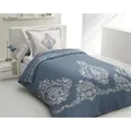 LOVELY HOME Bettwäscheset 140x200 cm + 2 Kissenbezüge 65x65 cm - 100% Baumwolle BAROQUE - Blau