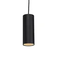 Qazqa Pendelleuchte Tubo, LED wechselbar, GU10, Schwarz, Design, Aluminium, 1-flammig