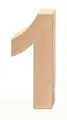 Glorex 6 2029 131 - Papp - Zahl 1, aus brauner Pappe, ca. 17,5 X 5,5 cm groß, zum bemalen und bekleben, für Serviettentechnik und Décopatch, ideal als Dekoration, Natur