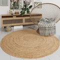 MY-RUG Jute Teppich rund 300 cm | Sisal-Teppich Wohnzimmer | handgewebter Juteteppich | flach gewebter Sisalteppich | Wohnzimmerteppich in Sisal-Optik nachhaltig aus Naturfaser | Nitin beige Natur