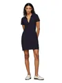 Tommy Hilfiger Damen Slim Open Nk Polo Dress Ss Ww0ww42567 Polokleid, Blue (Breton Stripe Dark Night/Ecru), XL