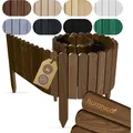 Floranica Beetumrandung Beeteinfassung 40 x 200 cm Braun Rasenkante Holz Gartenzaun Holzzaun flexibler Rollborder - Braun