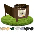 Floranica Beetumrandung Beeteinfassung 40 x 200 cm Braun Rasenkante Holz Gartenzaun Holzzaun Flexibler Rollborder