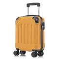 Koffer Trolley Reisekoffer Suitcase, Rollkoffer Handgepäck ,mit 4 Rollen360°, Hartschalenreisekoffer, Zahlenschloss, Weicher Gummigriff(S,Orange)