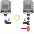 IBC Container Regen Wasser Tank Verbinder Kupplung Set1 - Ausführung für 2 IBC Tanks S60x6 + Kugelhahn1