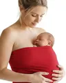Hoppediz Bonding-Top für Neugeborene – Haut-zu-Haut Top nach der Geburt, OEKO-TEX® STANDARD 100, Bio-Baumwolle, Frühchen geeignet (rot XXL)