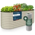 GRUNA Hochbeet GRUNA - Hochbeet Metall I 6 in 1 Modular Hochbeete-Kit weiß 200 cm x 75 cm x 60 cm