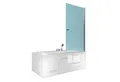 AcquaVapore Komplettdusche Dusche und Sitzwanne Kombination mit Tür S17D-EH-L -ALL, Sicherheitsglas ESG, inklusive Duschwanne