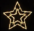 Fensterbild Stern 35 LED - Fensterdeko mit Dual Timer - Fenster Silhouette warm weiß beleuchtet Batterie betrieben