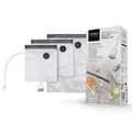 CASO ZIP-Bags & Vacu ZIP-Adapter Set – Wiederverwendbare Vakuumbeutel 150 µm – reißfest, mikrowellen- & spülmaschinengeeignet – Sous Vide geeignet bis 100 °C – bis zu 8x länger frisch