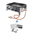 Edelstahl Gasbräter Gasgrill Gastrobräter Grill 3 Flammen + Grillrost-Set 3 tlg.