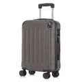 yonsly Premium Reisekoffer TSA-Schloss,YKK-Reißverschluss Hartschalen-Koffer Trolley Kabinenkoffer Rollkoffer Suitcase Handgepäck (Braun, M)
