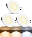 SSC-LUXon 3x BEDA Einbau Downlight IP65 weiß Deckenlampe - inkl. LED GU10 Lampe LumiFLEX 3CCT - Einbauspot für Innen & Außen