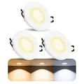 SSC-LUXon BEDA 3er Set Einbaustrahler IP65 mit LED GU10 38° Abstrahlwinkel 6W warmweiß - Einbauspot aussen Bad 230V rund weiß
