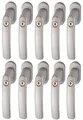 ABUS Fenstergriff abschließbar FG200 - 10er Set - gleichschließend AB208 - Silber, (Set, 10-tlg., 10er Set), In Kippstellung abschließbar
