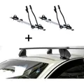 2x Fahrradträger SAGITTAR + Dachträger K1 MEDIUM kompatibel mit für Suzuki Swift VI (5Türer) ab 17 - Silber/Schwarz