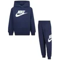 Nike Sportswear Jogginganzug NKN CLUB FLEECE SET (Set, 2-tlg), mit Kapuze, mit elastischem Bund und gerippten Bündchen blau 116 (5-6Y)