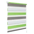WOLTU Doppelrollo Klemmfix ohne Bohren Weiß+Grün+Grau B45 x H150 cm, Duo Rollo lichtdurchlässig Fensterrollo für innen verdunkelnd, Zebrarollo mit Kettenzug - Seitenzugrollo für Fenster und Tür