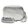 Florence Umhängetasche Damen Tasche Echtleder silber metallic OTF811J