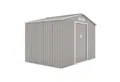HATTORO Gartenhaus, BxT: 277,00x191,00 cm, Metall-Gerätehaus, Geräteschuppen, Fundamentrahmen, S-Dach, Hellgrau