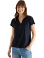 Damen Shirt mit Split Neck im Tunika-Look
