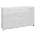 Lomadox Sideboard MALABO-129, Kommode Anrichte 144 cm in weiß Hochglanz