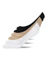 Snocks Füßlinge Damen & Herren aus Bio-Baumwolle 6 Paar - Unsichtbare Sneakersocken mit Silikonstreifen - Weich & Atmungsaktiv Ballerina Söckchen - Gr. 35-38 - Farbe Mix (Schwarz/Weiß/Beige)