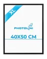 PHOTOLINI Bilderrahmen 40x50 schwarz Holz MDF, Bilderrahmen 50x40 schwarz mit bruchsicherem Acrylglas, Rahmen 40x50 zum Aufhängen, 50 x 40 frame mit Zubehör - picture frames für Fotos, Poster