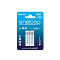 eneloop, AA/Mignon NI-MH Akku, 2er-Pack, Kapazität mit min. 2000 mAh, Ready-to-Use NI-MH Akkus, bis zu 2000 Mal wiederaufladbar, plastikfreier Verpackung, Standard, weiß