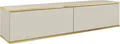 MOEBLO TV-Board Dayn RTV 135 – Lowboard Fernsehtisch TV Bank TV Tisch Fernseher Tisch TV Möbel, RTV-Schrank mit goldenen Einsätzen, hängend (BxHxT): 135x30x32 cm - Beige