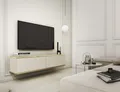 MOEBLO TV-Board Dayn RTV - 135 (Kompaktes TV-Board fuer kleine Raeume, 135cm, RTV-Schrank mit goldenen Einsätzen), (HxBxT):30x135x32cm