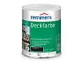 Remmers Deckfarbe schwarz, 0,75 Liter, Deckfarbe für innen und außen, Wetterschutzfarbe viele Untergründe, hochdeckend, wetterfest