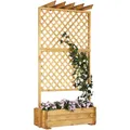 PROMADINO Holzspalier mit Rankkasten, BxHxT: 102 x 200 x 64,5 cm, Kiefernholz - braun