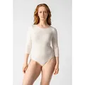 Les Lunes Langarmbody ALENA Body 3/4 Sleeve Bambus Viskose, 3/4 Ärmel, Tanga Passform, höchster Komfort weiß XS