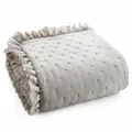 Bettüberwurf Tagesdecke Bettdecke beige Rüsche Steppdecke 170x210cm Sofaüberwurf