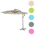 Ampelschirm Acerra, Sonnenschirm Sonnenschutz, Ø 3m neigbar, Polyester/Stahl 11kg ~ creme ohne Ständer