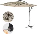 Ampelschirm Acerra, Sonnenschirm Sonnenschutz, Ø 3m neigbar, Polyester/Stahl 11kg creme ohne Ständer